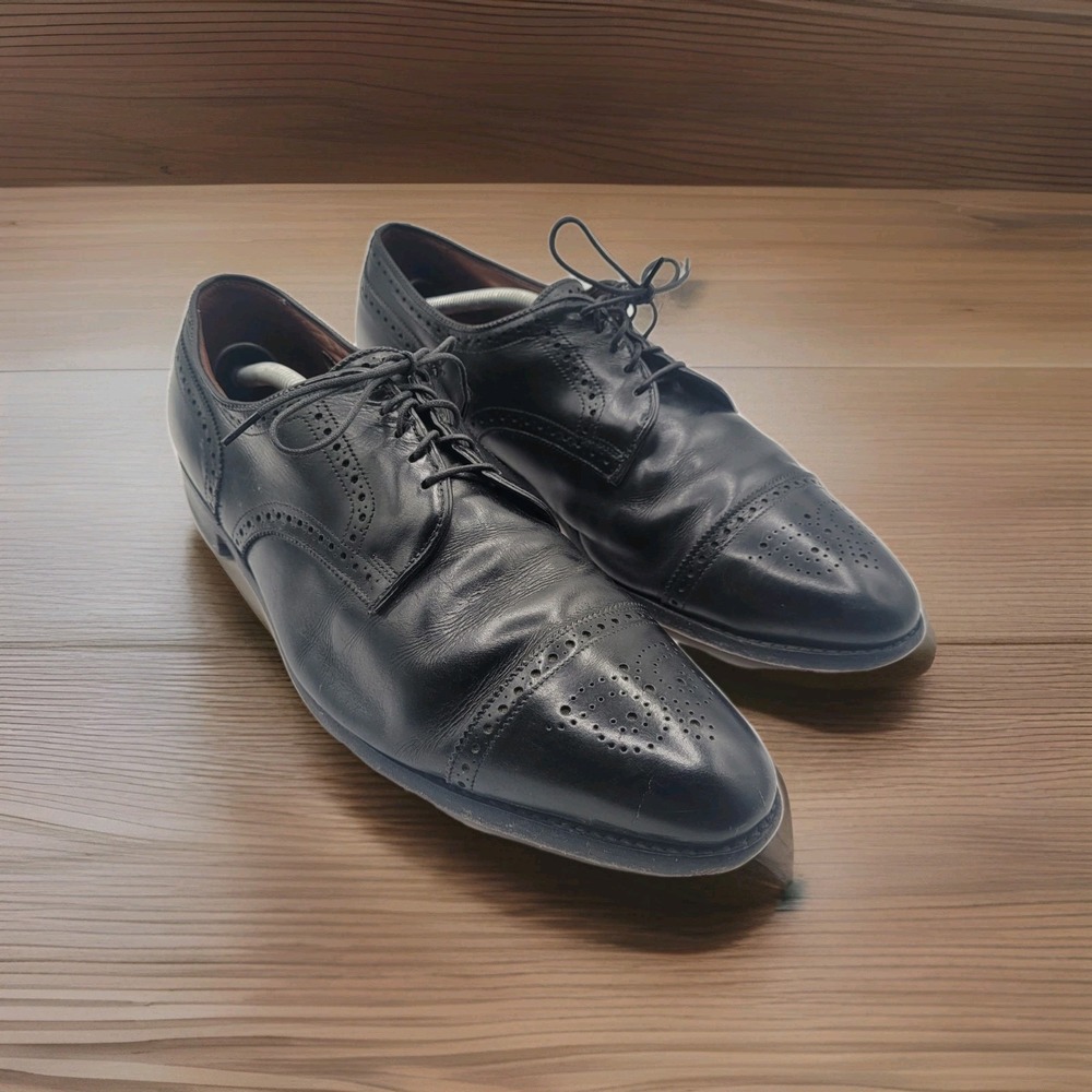 Allen Edmonds Sanford Oxford Cap Toe Shoes‎ 14 A Black Leather Made in USA